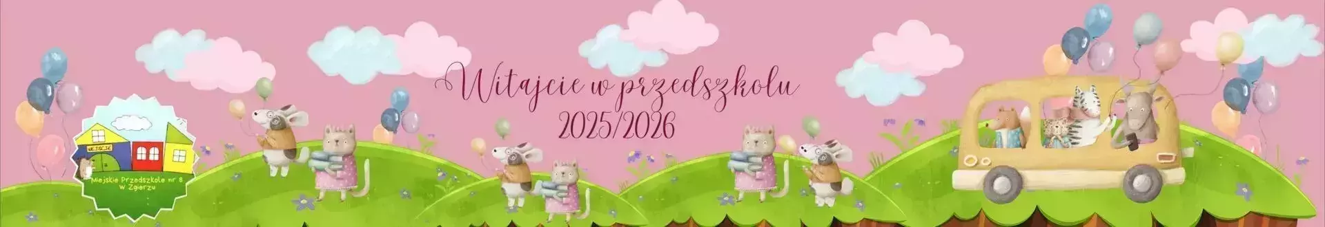 Grafika z napisem Witajcie w przedszkolu 2025/2026