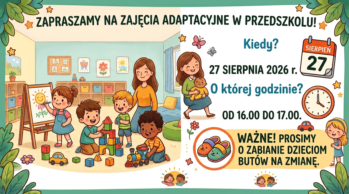 Grafika - plakat informacyjny o&nbsp;zajęciach adaptacyjnych