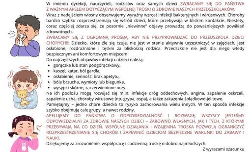 Grafika - ulotka na temat dbania o zdrowie dzieci