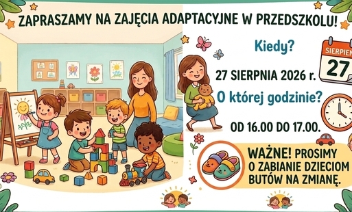 Grafika - plakat informacyjny o zajęciach adaptacyjnych