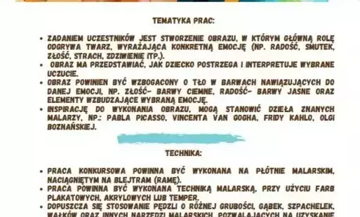Grafika - plakat informujący o konkursie malarskim