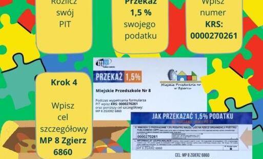 Grafika - przekaż nam swoje 1,5 % podatku